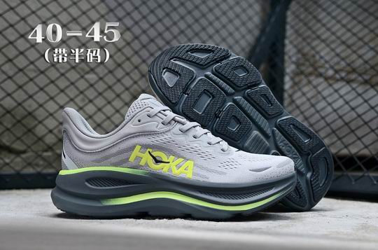 (image for) Cheap HOKA Bondi 9 Grey Green Dark Men's Running Shoes-23